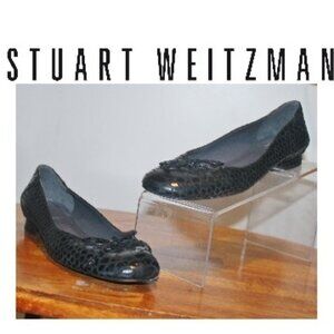 $375 Stuart Weitzman Tulip Bow Front Flats Shoes Sz 6.5